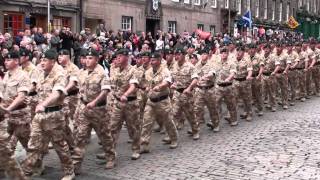 3 Rifles amp 1 Scots marching down Royal Milempg [upl. by Lamori773]