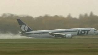 INCREDIBLE ESCAPE Boeing 767 plane crash lands in Warsaw [upl. by Yesnik274]