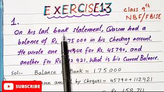 Class 9 Maths Exercise 13 NBF  EX 13 9th NBF  NBF Class 9 Maths [upl. by Ainomar]