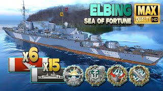 Destroyer Elbing 256k on map Sea of Fortune  World of Warships [upl. by Annahoj165]