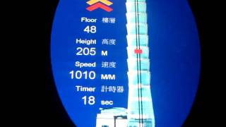 Taipei 101 lift speed [upl. by Sparrow348]