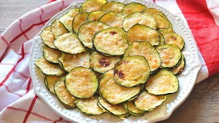 Chips de calabacín zucchini con solo 2 ingredientes Aperitivo riquísimo y saludable [upl. by Melisa]