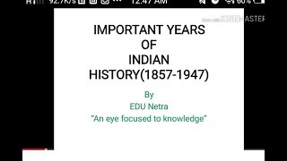 Indian History Important events18571947 [upl. by Salaidh163]