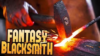 Becoming The Greatest Onehanded Blacksmith  The Best Blacksmith Simulator  Fantasy Blacksmith [upl. by Etrem403]