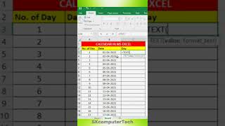 How To Create Calendar In MS Excel Main Calendar Kase Banaye  excel shortsfeed viralshort [upl. by Adnilam804]