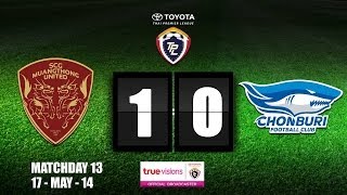 TPL 2014  Muang Thong United 1  0 Chonburi 17052014 [upl. by Arrais]