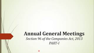 Annual General Meeting PART I Explained by CS Harshita Kant [upl. by Hael]