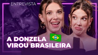 DONZELA Millie Bobby Brown fala português sobre bastidores e Taylor Swift  Robin Wright e diretor [upl. by Nerb944]