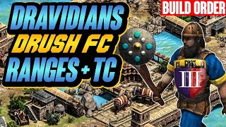 Dravidians Drush FC 2 Ranges  Town center  AoE2 Build Order [upl. by Ycart481]