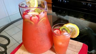 Homemade Strawberry Kiwi Lemonade  Made with fresh strawberries kiwi and lemons [upl. by Lodi]