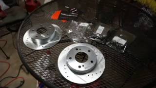 Brakemotive cross drilled and slotted rotors with brake pads review [upl. by Rahal424]