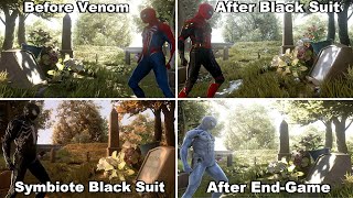 Peter Black Suit Visiting Aunt May Grave All Different Dialogues  SpiderMan 2 PS5 2023 4K 60FPS [upl. by Aenneea]