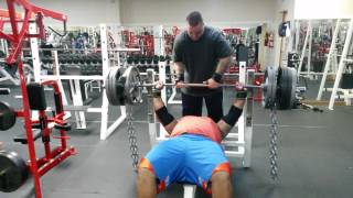 Julius Maddox bench press 495lbs with 23lb Chains [upl. by Siryt]