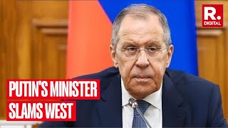 Russian Foreign Minister Sergei Lavrov Lambasts West Over Ukraine Gaza War [upl. by Widera]