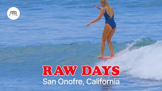 Longboard amp Midlength Surfing Sessions  San Onofre California  RAW DAYS [upl. by Ysirhc]