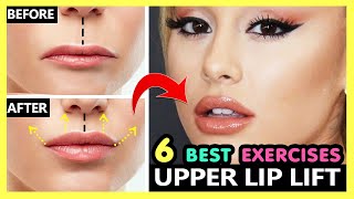 6 Best Upper Lip Lift Exercises  Get Better Shaped Lips amp Upper lip Filler  Shorten Philtrum [upl. by Cyrilla]