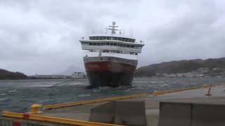 MS Nord Norge go to the Hurtigruten pier in Bodø [upl. by Porche]