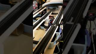 Lamborghini Cop Car Flips Over In Dead Mans Curve Carrera Go 143rd Scale Slot Racing System [upl. by Burnley]