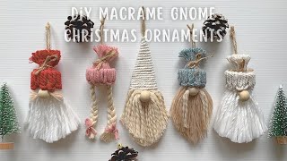 DIY  Macrame Christmas Ornaments  Macrame Gnome Tutorial  Christmas Decorations [upl. by Reuven498]