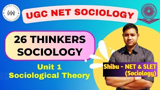 UGC NET Sociology  Unit 1 Revision  26 Thinkers of Sociology  Important concepts and Books [upl. by Sancha]