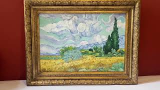 Wheat Field with Cypresses framed Van Gogh replica [upl. by Eenaj]