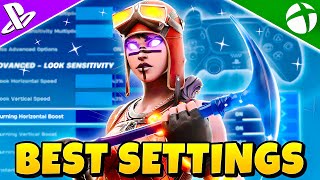 NEW BEST Controller SETTINGS  Sensitivity for Console Players Fortnite Tutorial [upl. by Haidabej]