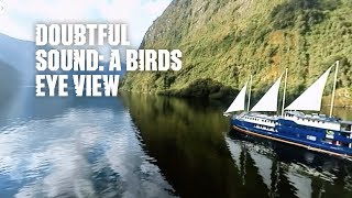 Doubtful Sound New Zealand in 360 A birds eye view [upl. by Enytsuj]