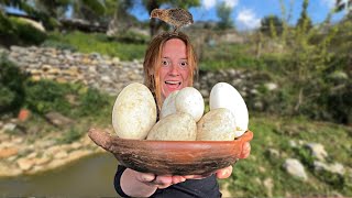 😢La DURA SEPARACIÓN entre un Pollito y yo HUEVOS GIGANTES de Gansa un día en la finca abandonada [upl. by Wilhelmine]