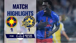 FCSB 1 1 MACCABI TEL AVIV UEFA CHAMPIONS LEAGUE HIGHLIGHTS  23072024 [upl. by Rotce]