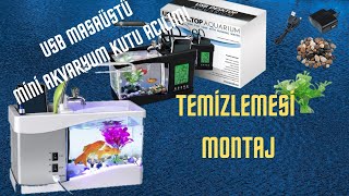 Usb Masaüstü Mini Akvaryum Kutu Açılımı Ve Temizlenmesi Montajı mini akvaryumusb desktop aquarium [upl. by Eveineg]