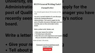 🇨🇦 IELTS General Writing Task 1  Formal Letter study ielts english shorts shortsfeed [upl. by Bryce443]