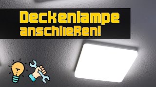 Lampe anschließen So kannst du eine Deckenlampe montieren 2 oder 3 Kabel  Tutorial Deutsch [upl. by Etnoved]