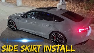 Maxton Design Side skirt install on the 2022 Audi S5 Sportback [upl. by Anilatac]