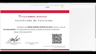 Com acessar concluir curso e emitir certificado  Fundação Bradesco [upl. by Drofdeb]