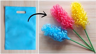 Flowers Making With Cloth Bag  DIY  Best Out Of Waste [upl. by Bohrer]