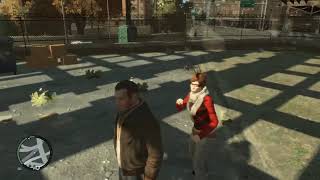 Lady in red shirt and scarf trying her hand on Niko Belic Gta 4 funny Game GAG [upl. by Yborian793]