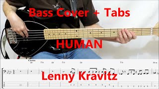 Lenny Kravitz  Human BASS COVER TABS preview [upl. by Stilu]