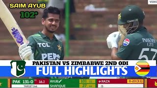 Pakistan vs Zimbabwe Full Highlights 2ND ODI 2024  PAK VS ZIM  Saim Ayub [upl. by Mendie]