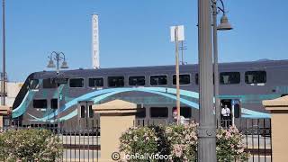 101924 Pre Metrolink 352 departs the San Bernardino Depot ft cabcar bell left on [upl. by Hctub]