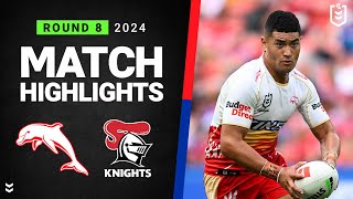 NRL 2024  Dolphins v Knights  Match Highlights [upl. by Allisurd]