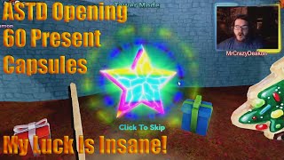 Roblox ASTD Opening 60 Present Capsules Christmas 2023 My Luck Is Insane [upl. by Conners695]