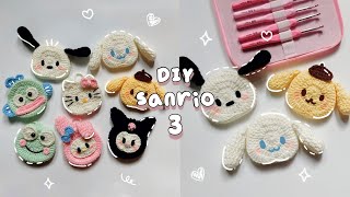 ♡ Crochet Sanrio Pouch Tutorial 3 Pochacco Pompompurin amp Cinnamonroll  3in1 pattern ♡ [upl. by Enilecram971]