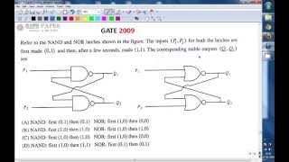 GATE 2009 ECE Output of NAND latch and NOR latch [upl. by Cantlon]