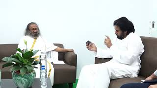 Sri Pawan Kalyan Met With Sri Sri Ravishankar Guruji amp the Art of Living Team  Mangalagiri [upl. by Yanffit]