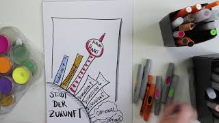 Flipchart gestalten  Begrüßung Stadt der Zukunft [upl. by Baskett609]