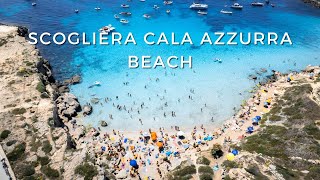 Scogliera Cala Azzurra Beach Favignana Island Sicily 4k  Drone amp Go Pro [upl. by Cann989]