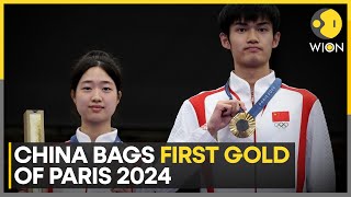 Paris Olympics 2024 China win 10m air rifle mixed event  WION Sports [upl. by Ashil659]