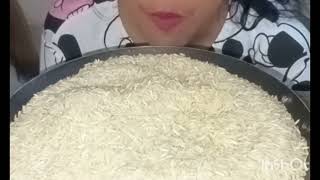 basmati rice eating sounds raw rice  smell was super delicious and crunchy [upl. by Gabi]