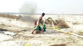 start diesel engine Borewell setup and 5 inch plastic Pipe kisaan farmers sinchai work [upl. by Cyn]