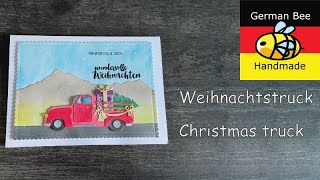 Weihnachtstruck Grußkarte  Christmas truck grettingcard [upl. by Skcirdnek149]